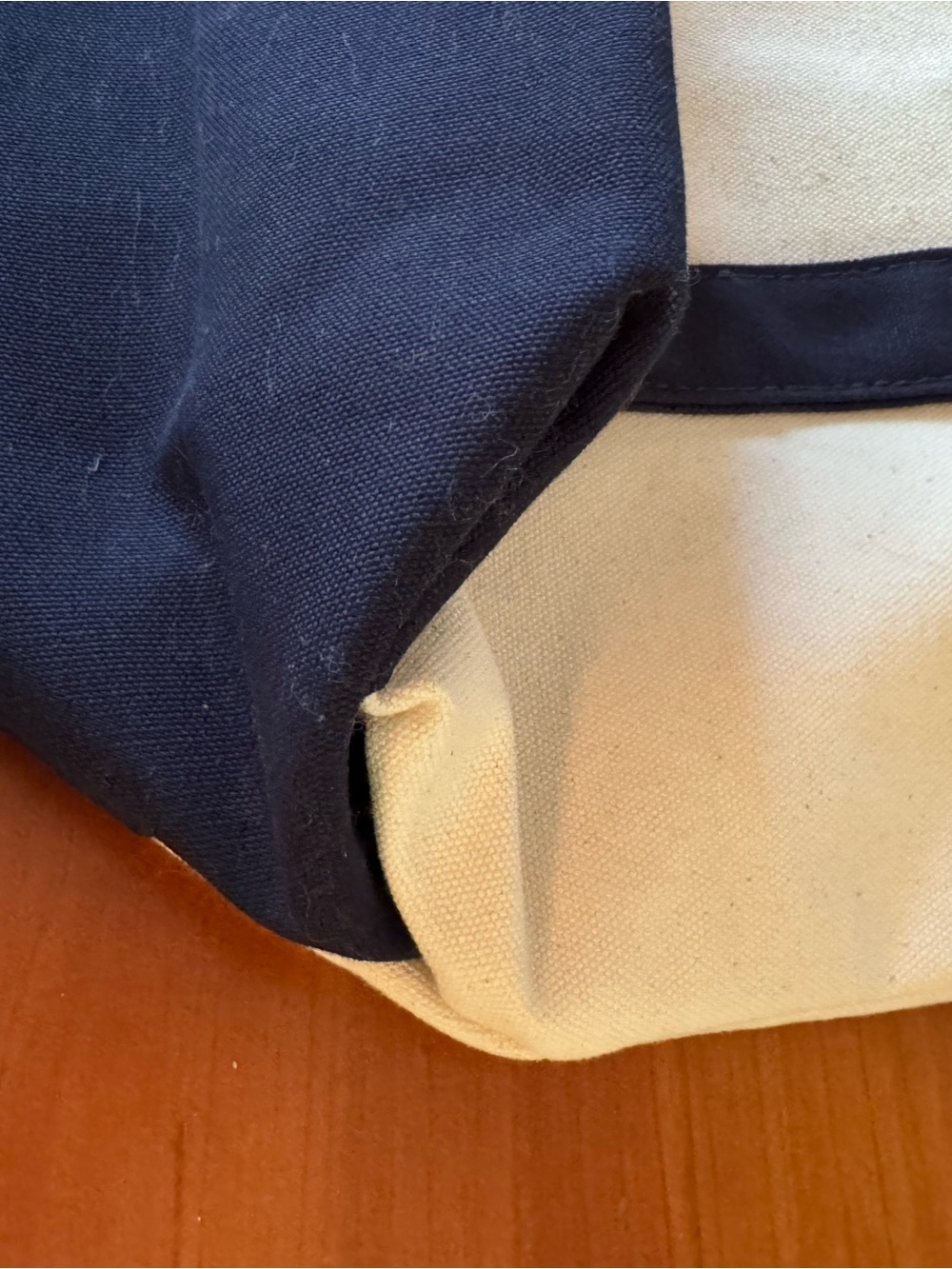 Vineyard Vines Natural Canvas Tote with Navy Straps and Nantucket Map - Picture 5 of 9
